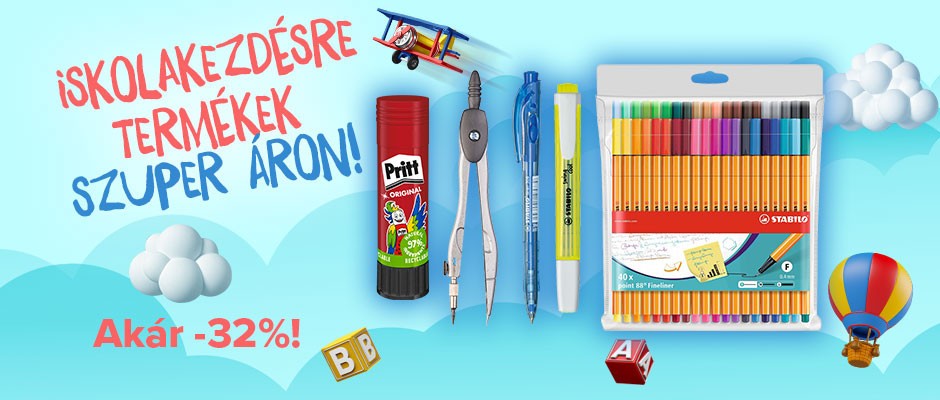 Iskolakezdésre termékek szuper áron