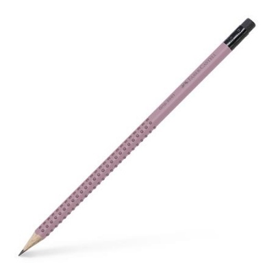 Grafitceruza, B, háromszögletű, radírral, FABER-CASTELL "Grip 2001", rózsaszín