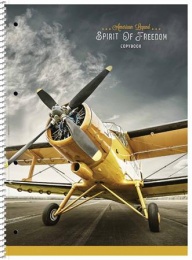 Spirálfüzet, A4+, vonalas, 80 lap, SHKOLYARYK "Spirit of Freedom", vegyes