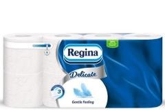 Regina Delicate  toalettpapír 8 tek.3 rtg. 150 lap Gentle feeling illatmentes